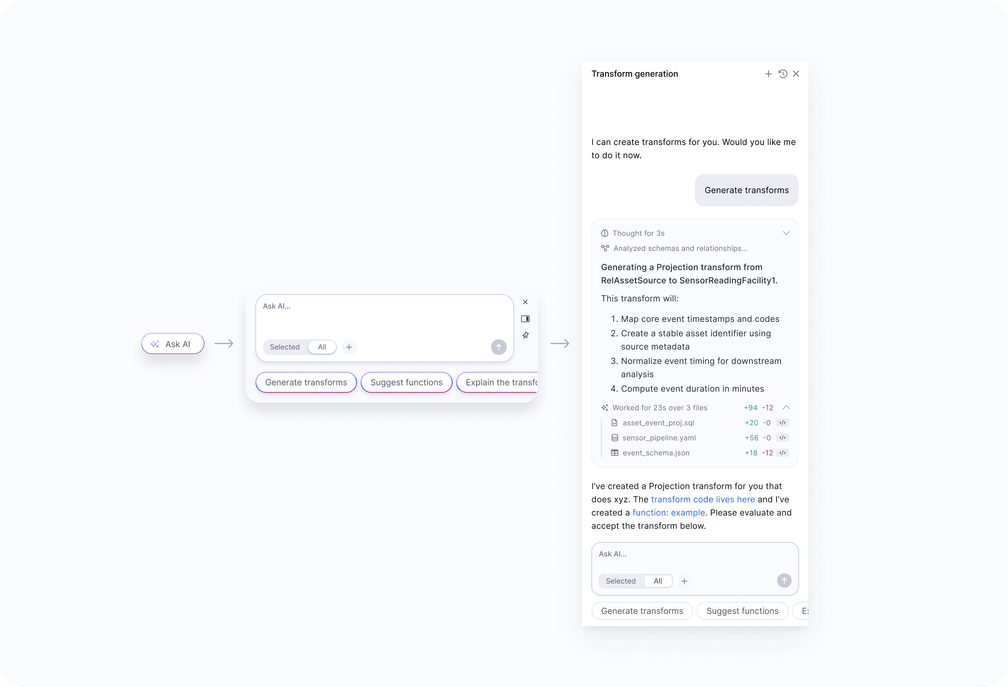Transform UX — AI interaction interface